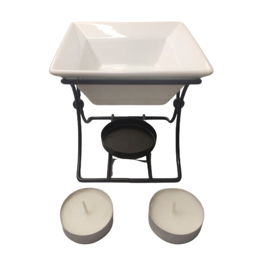 Quadratischer Ständer aus Keramik und Metall