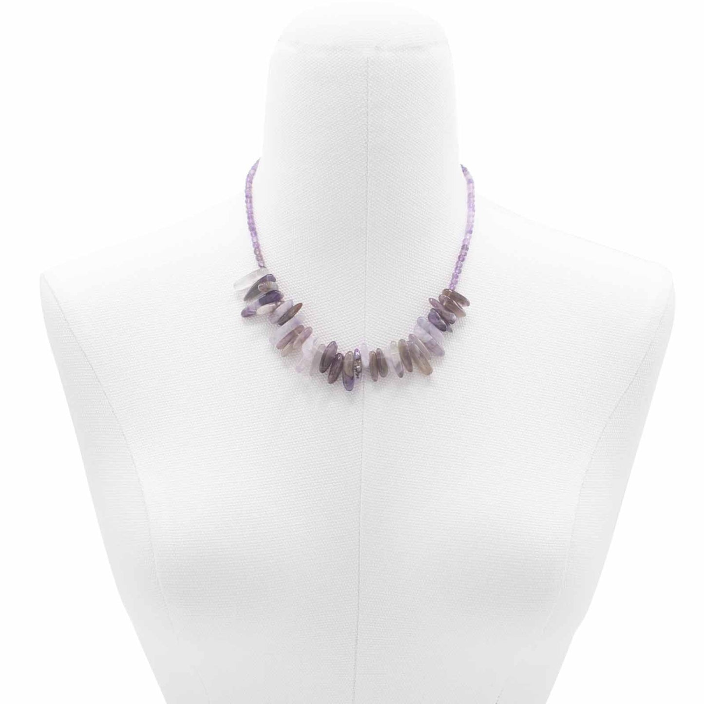 Lange Stein-Edelstein-Halskette - Amethyst