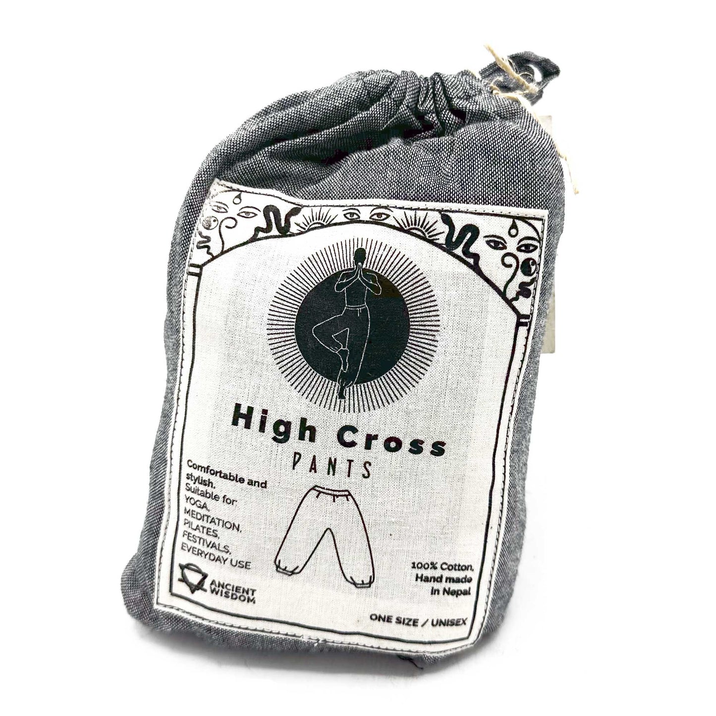 Yoga- und Festivalhose - Himalayan High Cross Print in Grau