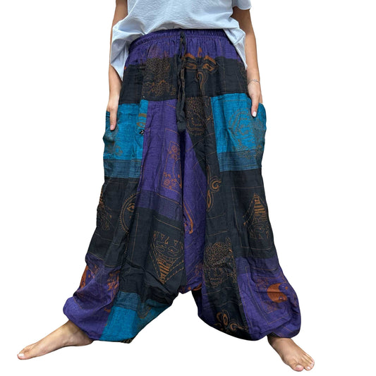 Yoga- und Festivalhose - Aladdin Himalayan Print in Lila