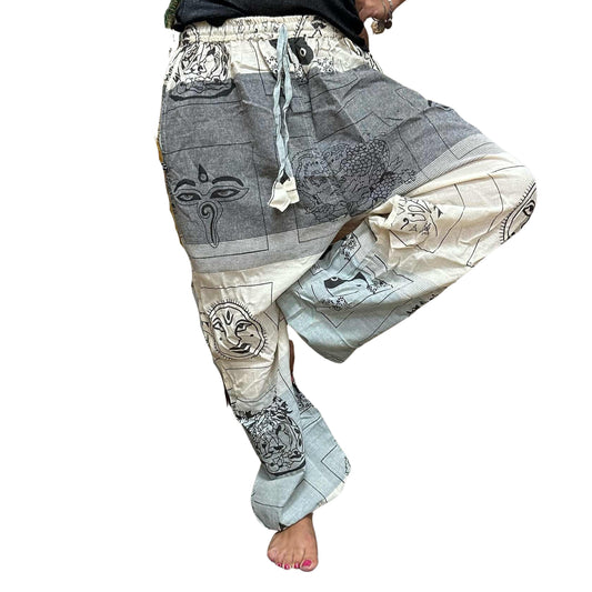 Yoga- und Festivalhose - Himalayan High Cross Print in Grau