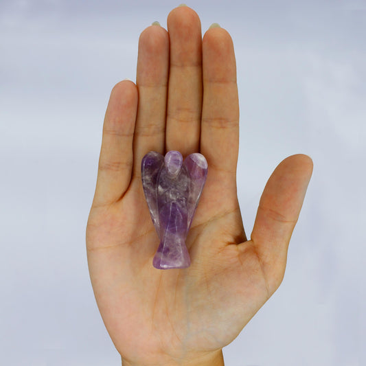 Handgeschnitzter Edelsteinengel - Amethyst
