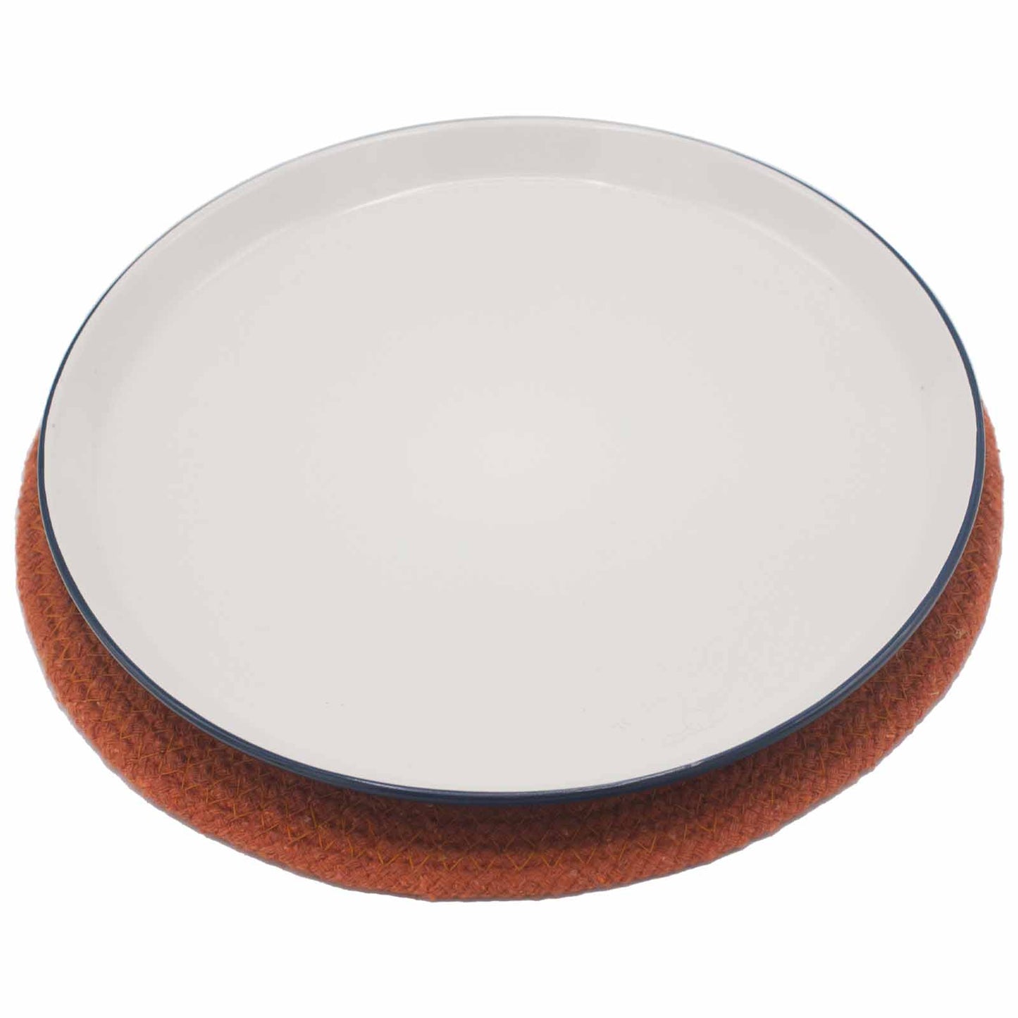 Natürliches Tischset – Jute und Baumwolle, 30 cm, Rand in Tonfarbe