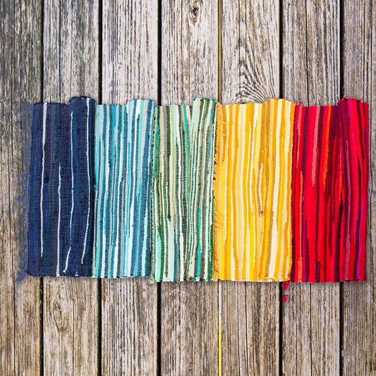 Petit tapis chiffon - 50x90 cm - qualité premium - Aqua Blues