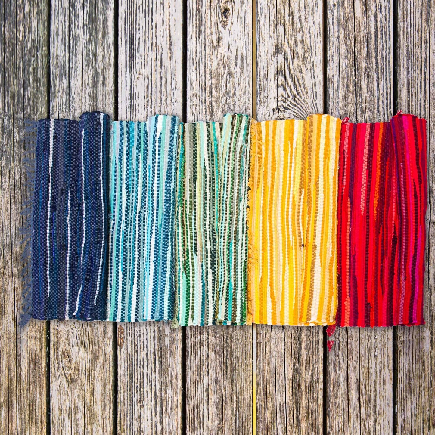 Großer Flickenteppich - 150x90 cm - Premiumqualität - Aqua Blues