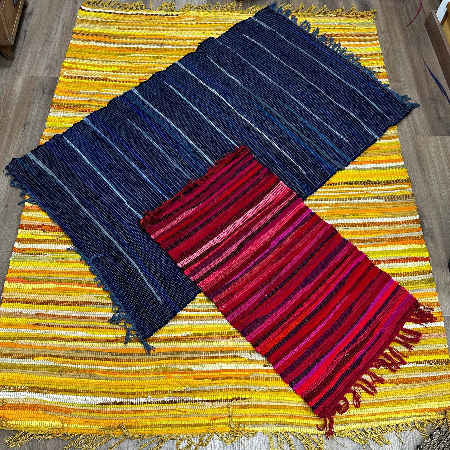 Flickenteppich – 150 x 200 cm – Premium-Qualität – Sonnenaufgangsorangen