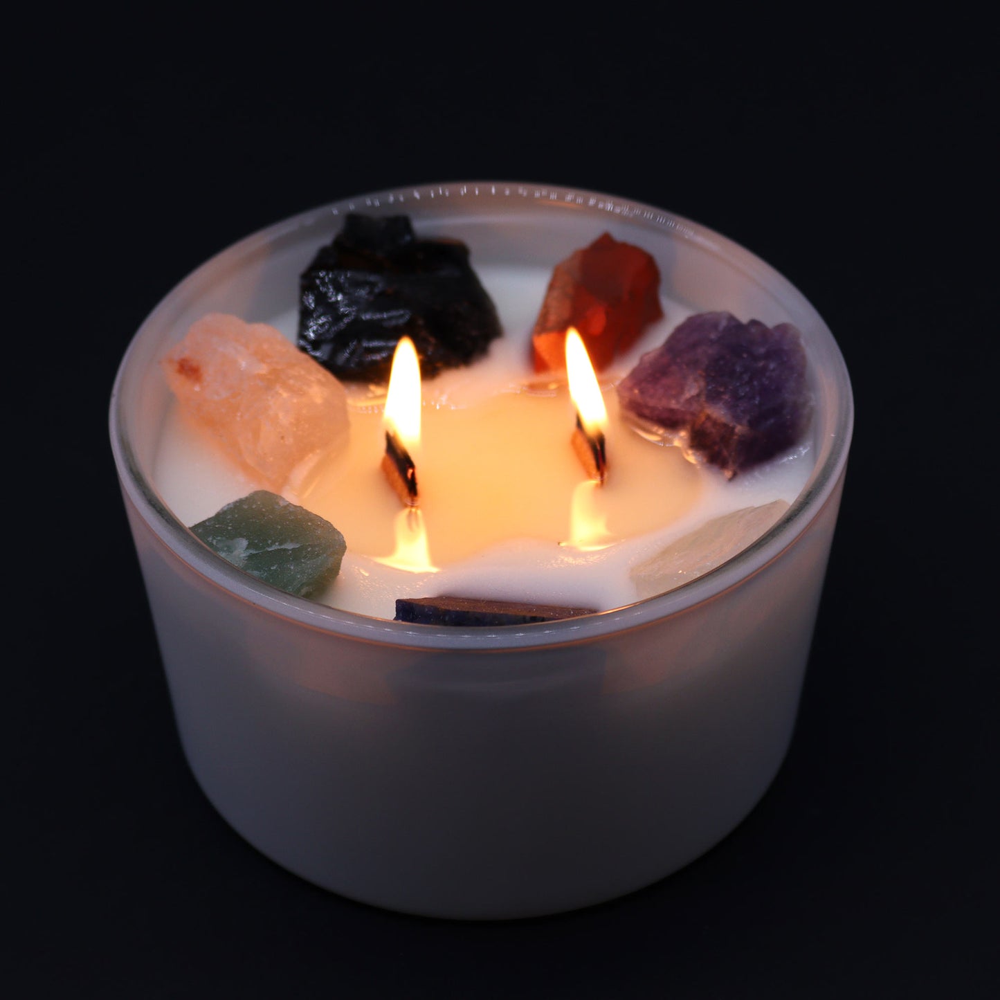 Chakra-Kristallkerzen - Sieben Chakren