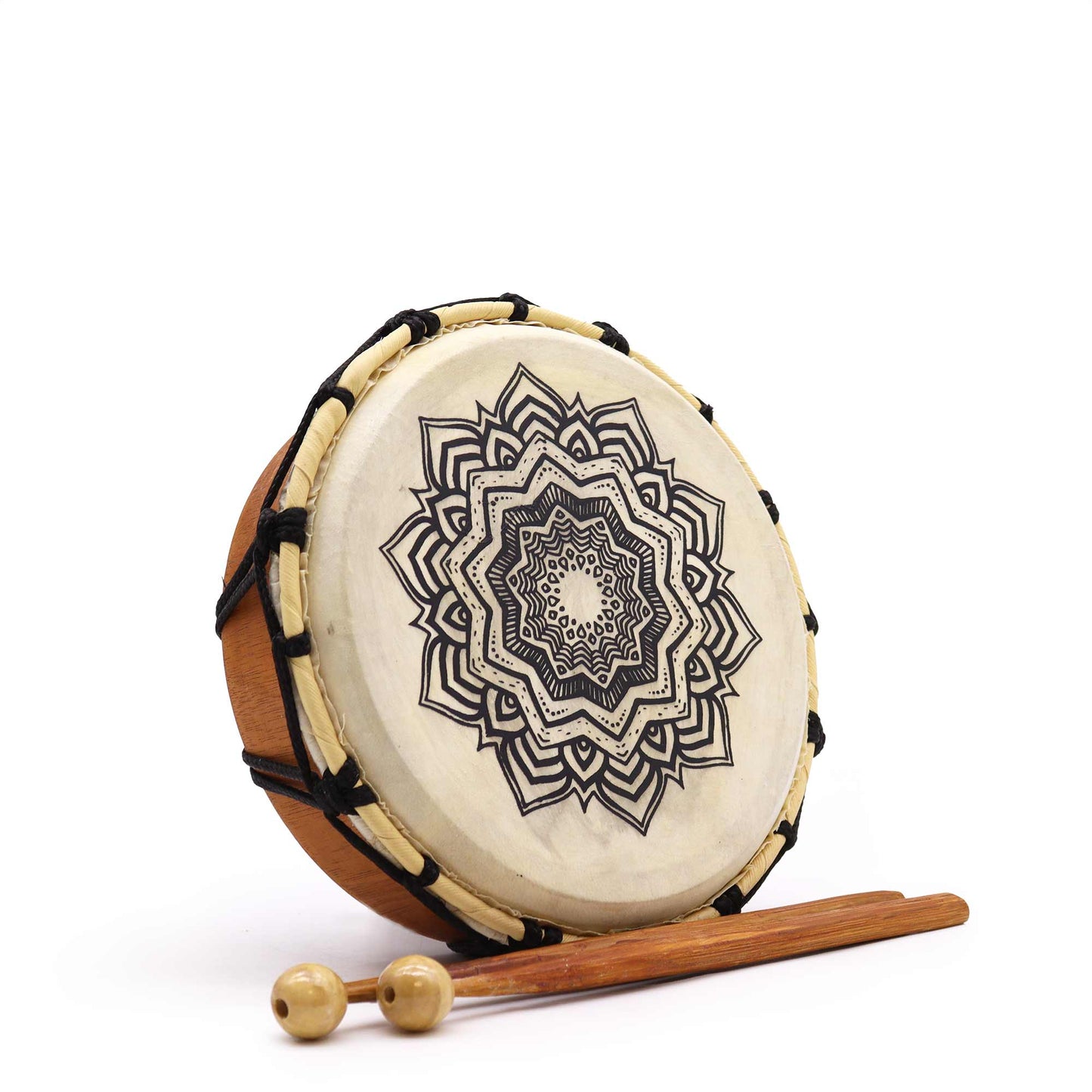 Mandala Schamanentrommel mit Schlägel - 20cm