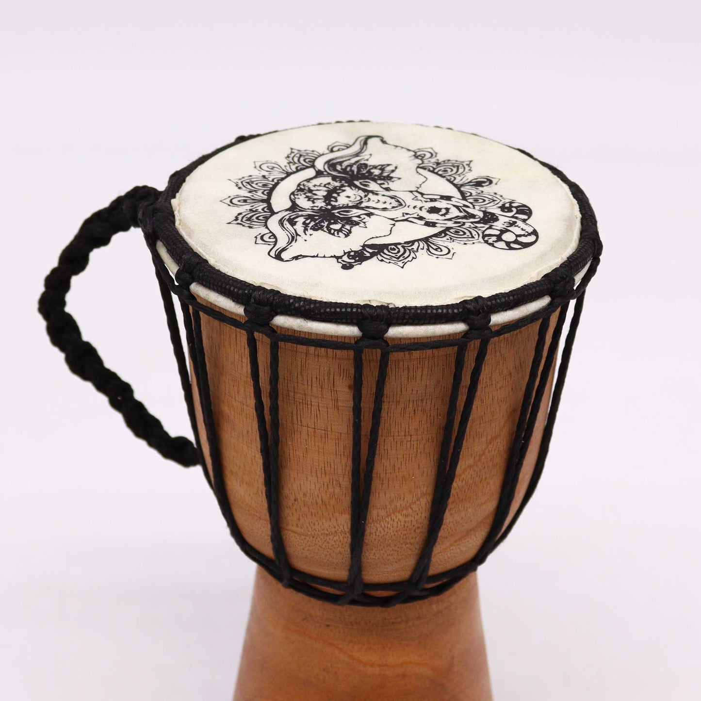 Handgefertigte Djembe-Trommel mit breiter Oberseite – 20 cm