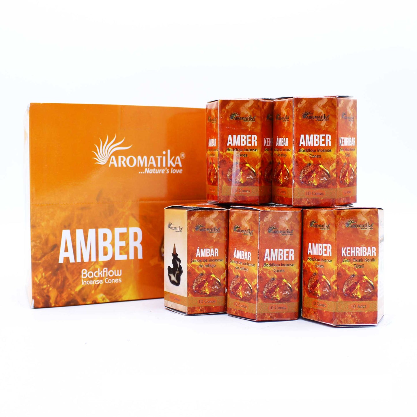 10er-Packung Masala Backflow-Räucherstäbchen – Bernstein