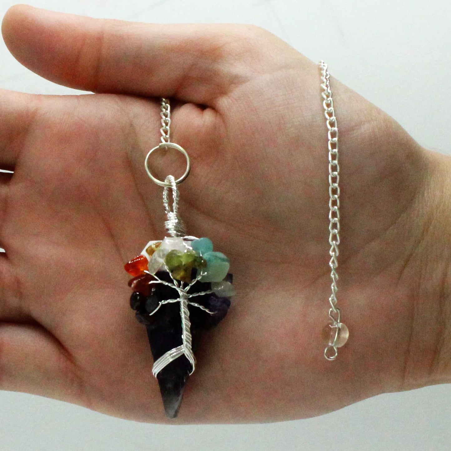 Magisches Pendel - Sieben Chakren - Amethyst