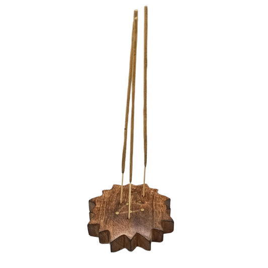 Brûle-encens en laiton gravé signe du zodiaque - Soleil