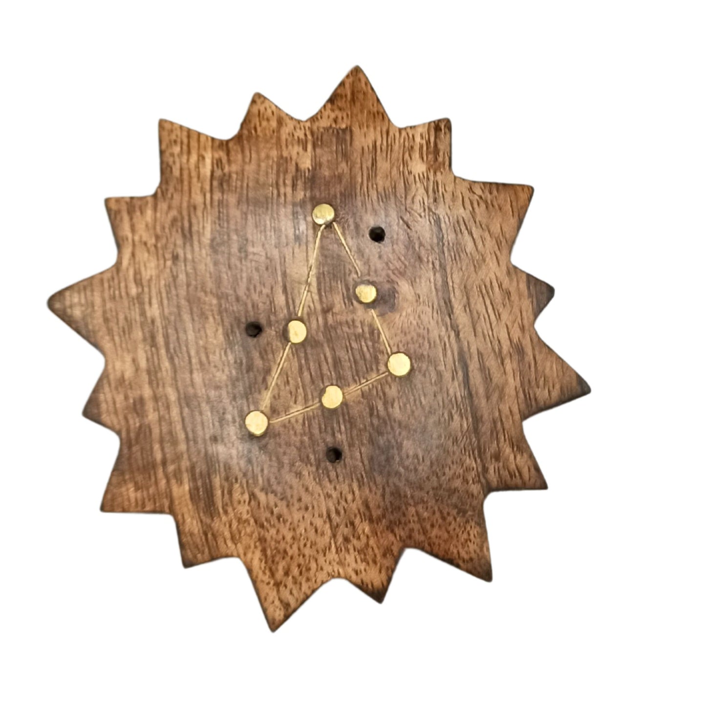 Brûle-encens en laiton gravé signe du zodiaque - Soleil