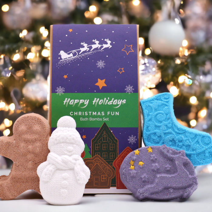 Coffret cadeau de bombes de bain amusantes de Noël