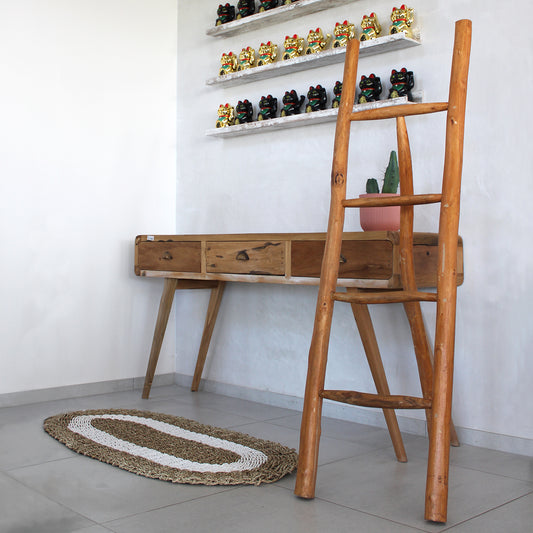 Mittlere Teakholzleiter – 1,2 m – Natur