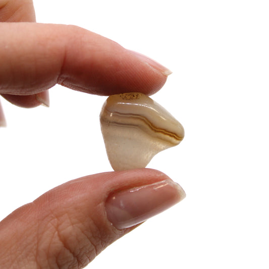 24 x kleine afrikanische Steine - Grauer Achat - Botswana