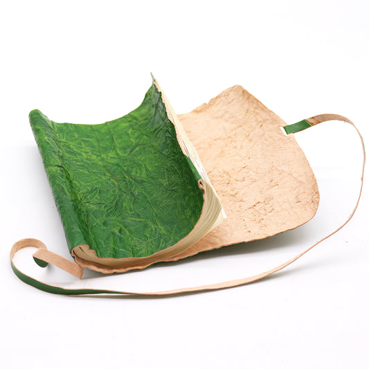 Reisenotizbuchrolle aus Leder – Grün