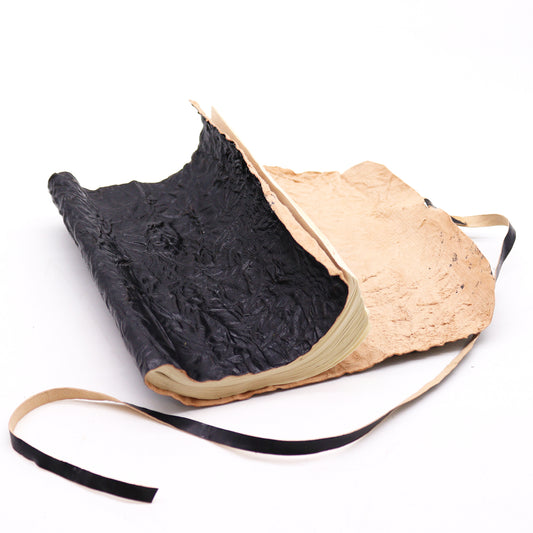 Reisenotizbuchrolle aus Leder – Schwarz