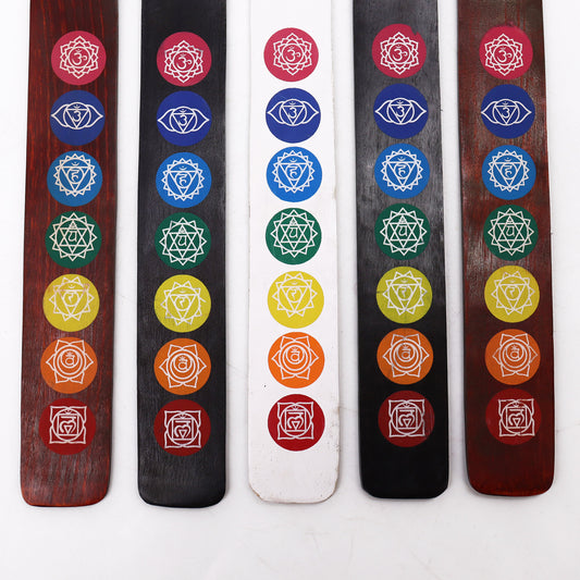 Porte-encens - 7 chakras Couleurs assorties Récupérateur de cendres de chakra de couleur