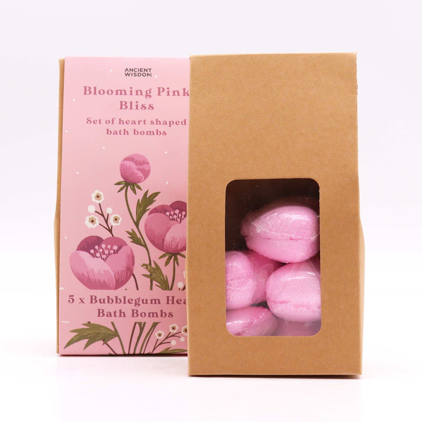 Blühendes rosa Glücksherz-Badebomben-Set