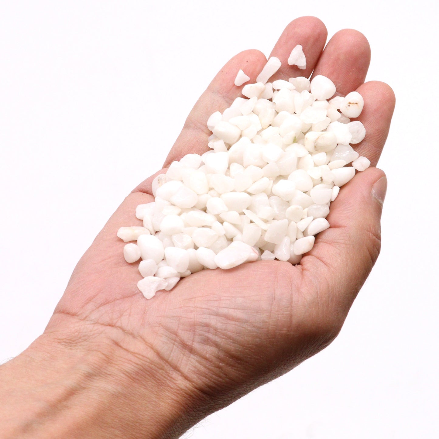 Weiße Quarz-Edelsteinsplitter, Großpackung, 1 kg