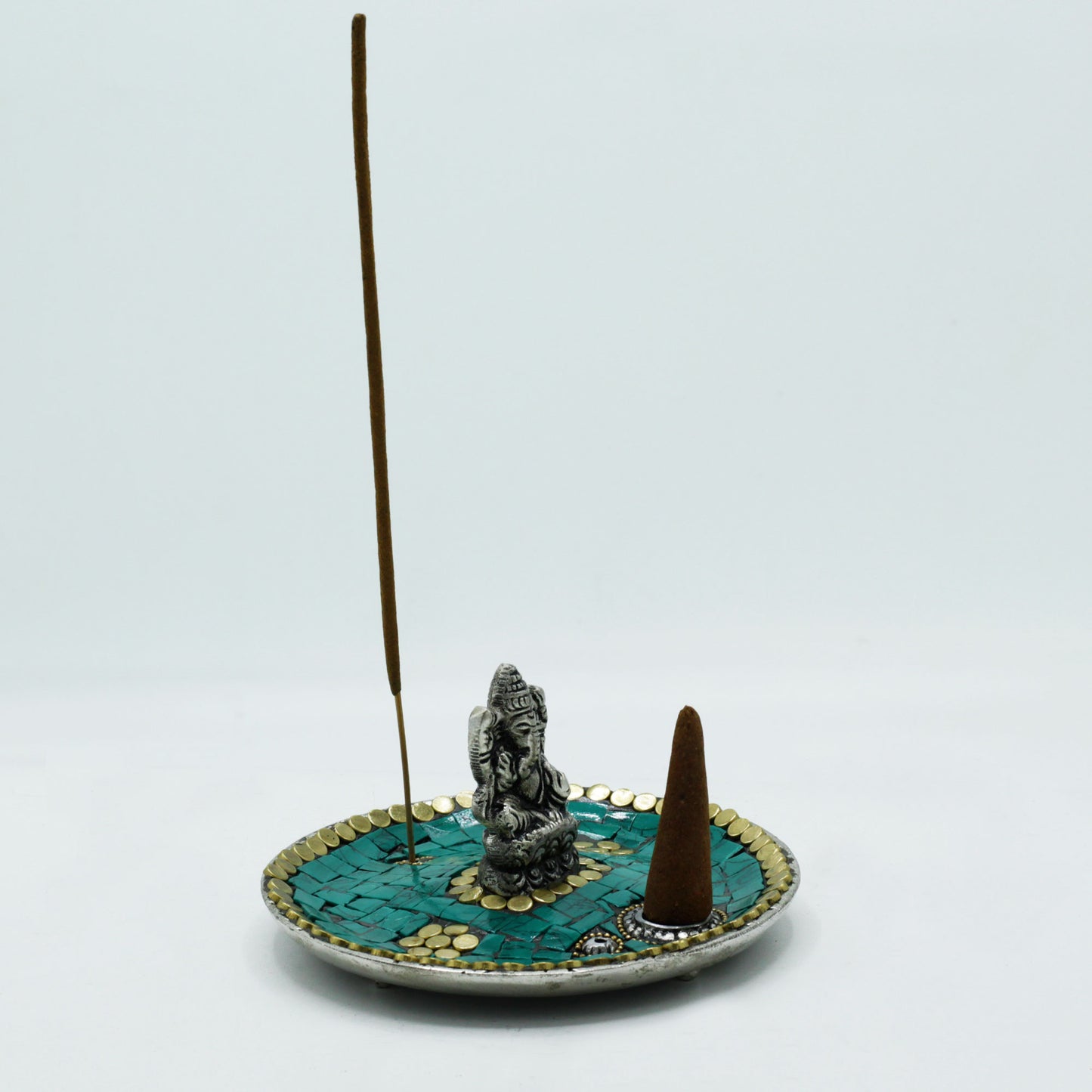Ganesh-Plakette, tibetische Dekoration, Kegel- und Stabhalter