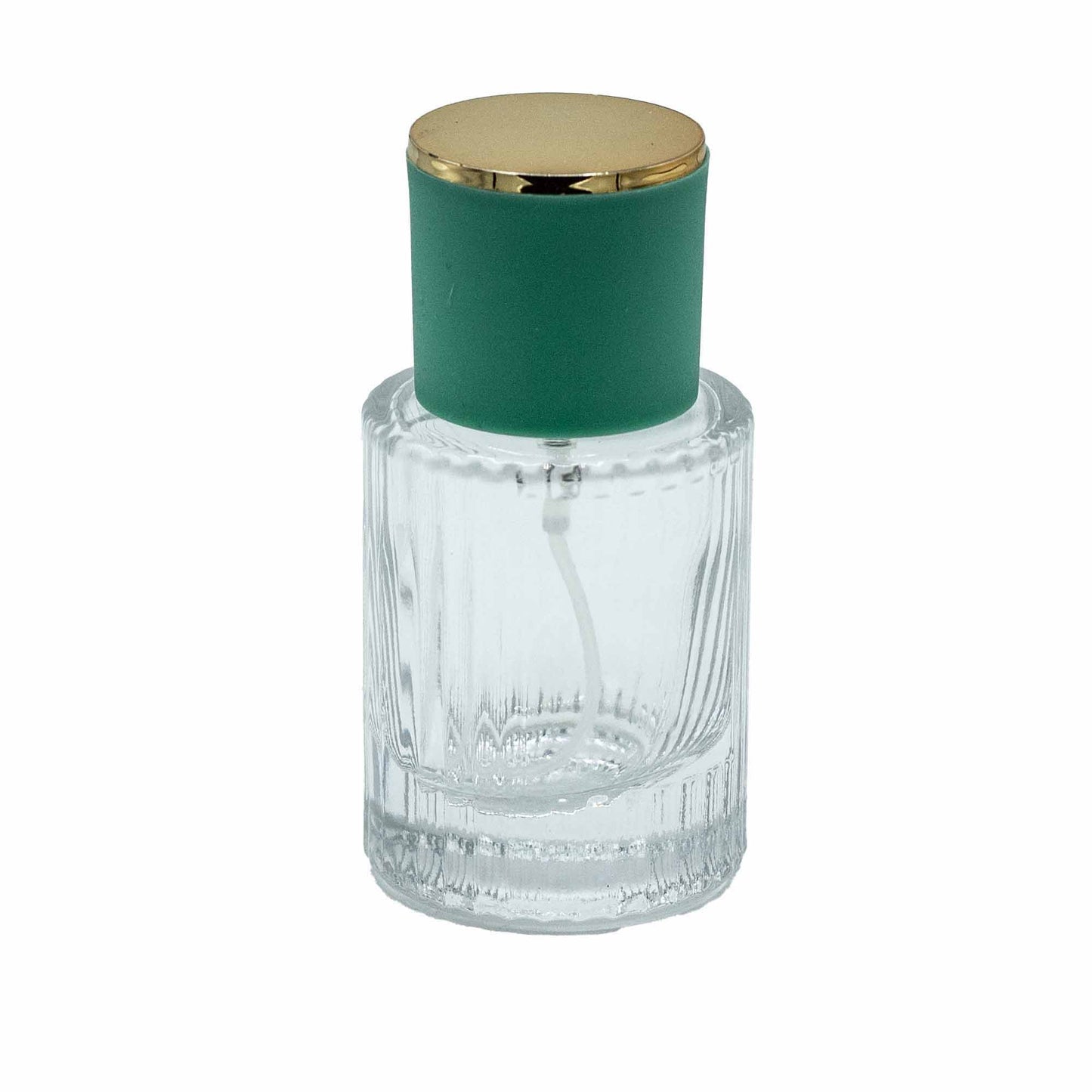 Flacons de parfum en verre avec vaporisateur et bouchon vert 30 ml