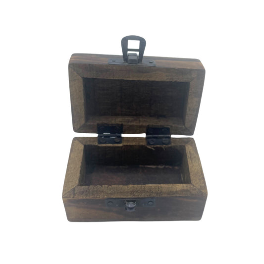 Pillendose aus Holz 9x5x4cm - Keramikfarben - Sortiert