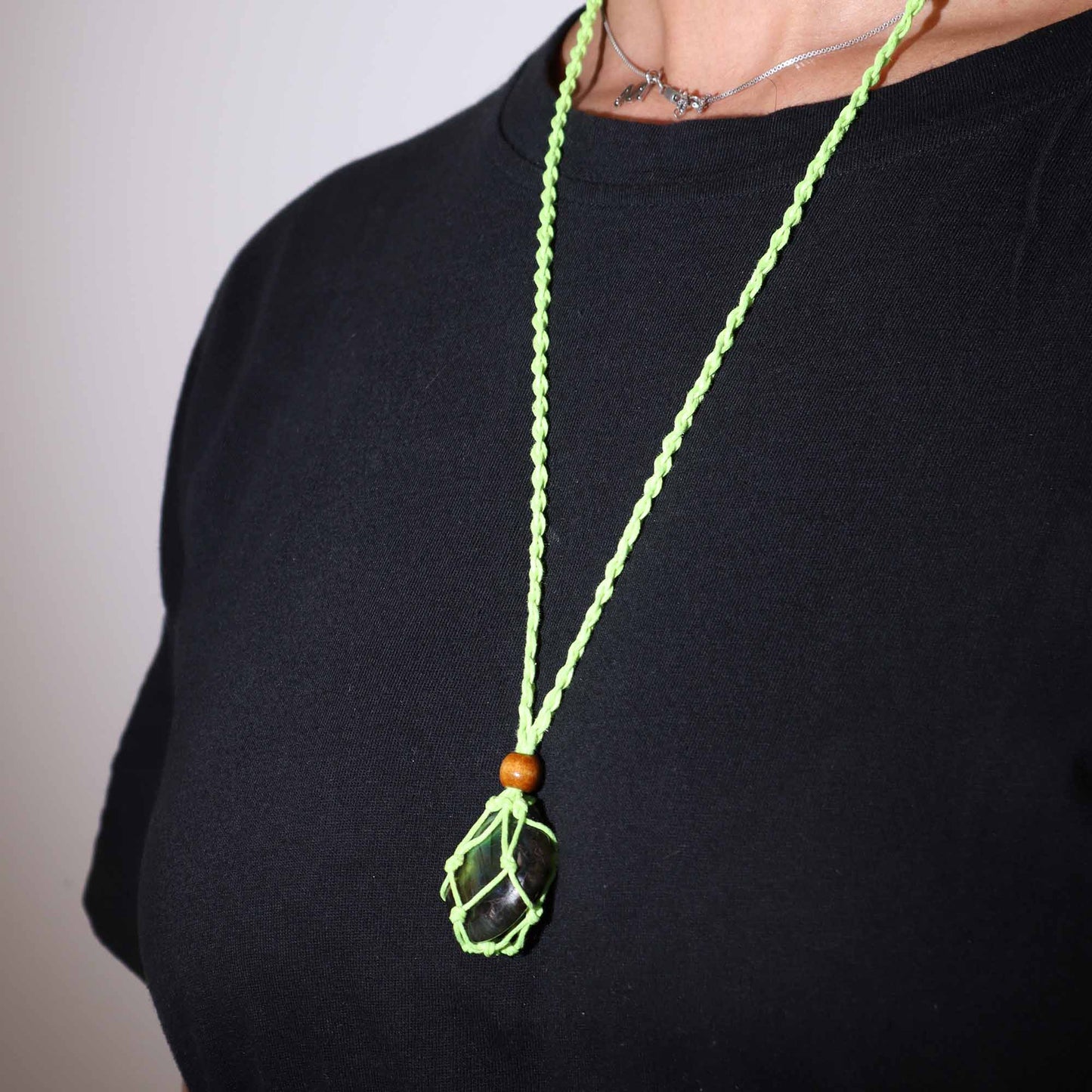 Edelsteinkette Kordeln 45 cm - Grün