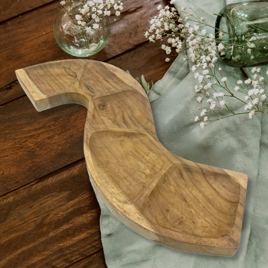 Teakholzschale – Schlangenform (ca. 55 cm)