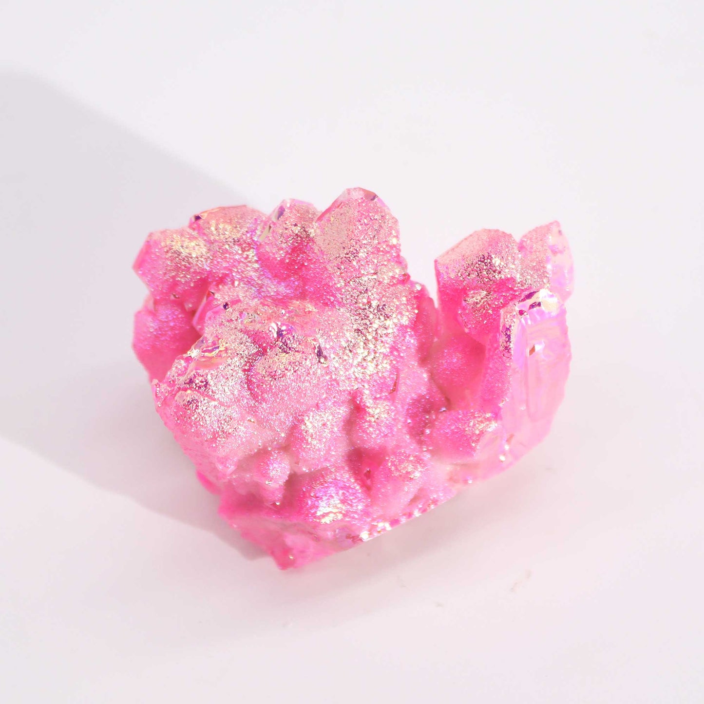 Mittelgroßer, verstärkter Naturquarz – Aura Rose Halo-Quarz (ca. 100–150 g, 7–10 cm)