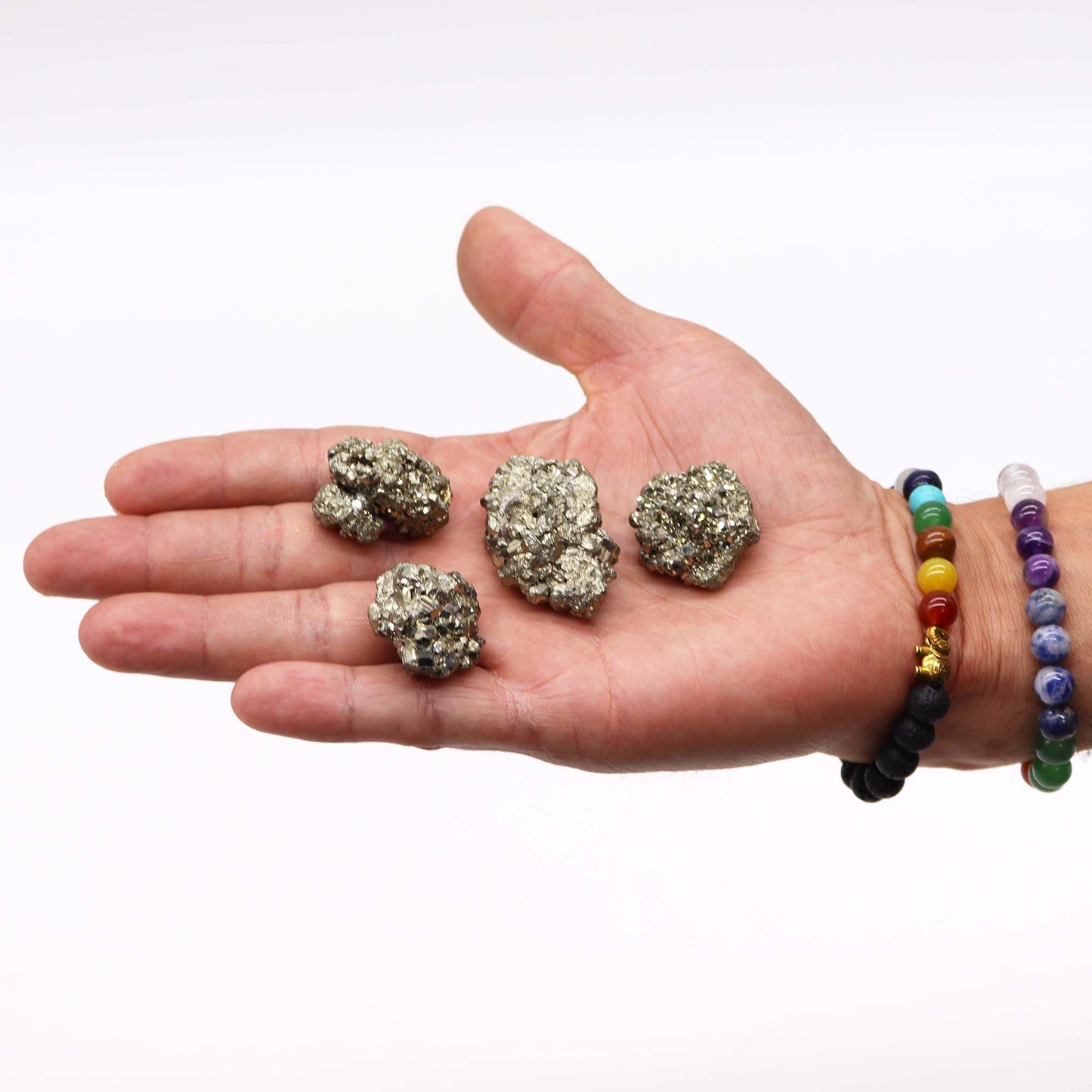 Peruanischer Pyrit – Erste Qualität, mittlere Größe (200 g, ca. 6 Stücke à 35–50 mm)