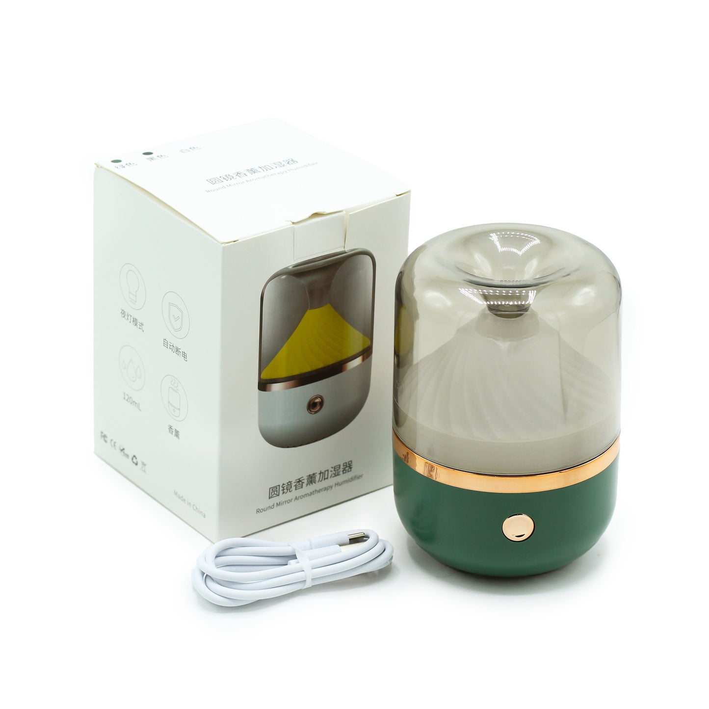 Aromadiffusor in Grün und Bronze – USB – Farbwechsel