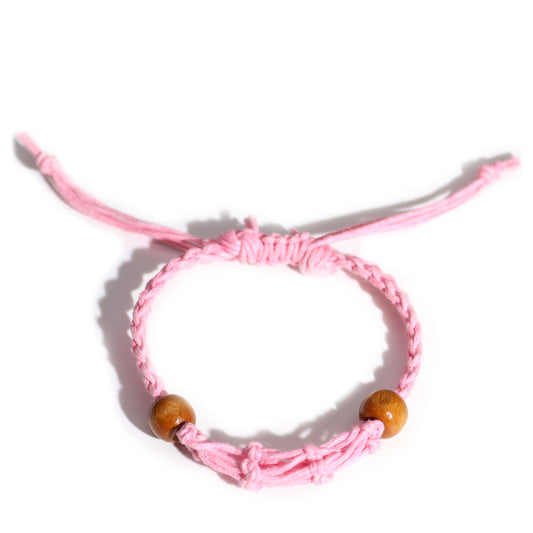 Makramee Edelsteinarmband 20-28cm - Rosa