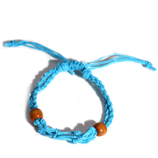 Makramee Edelsteinarmband 20-28cm - Blau