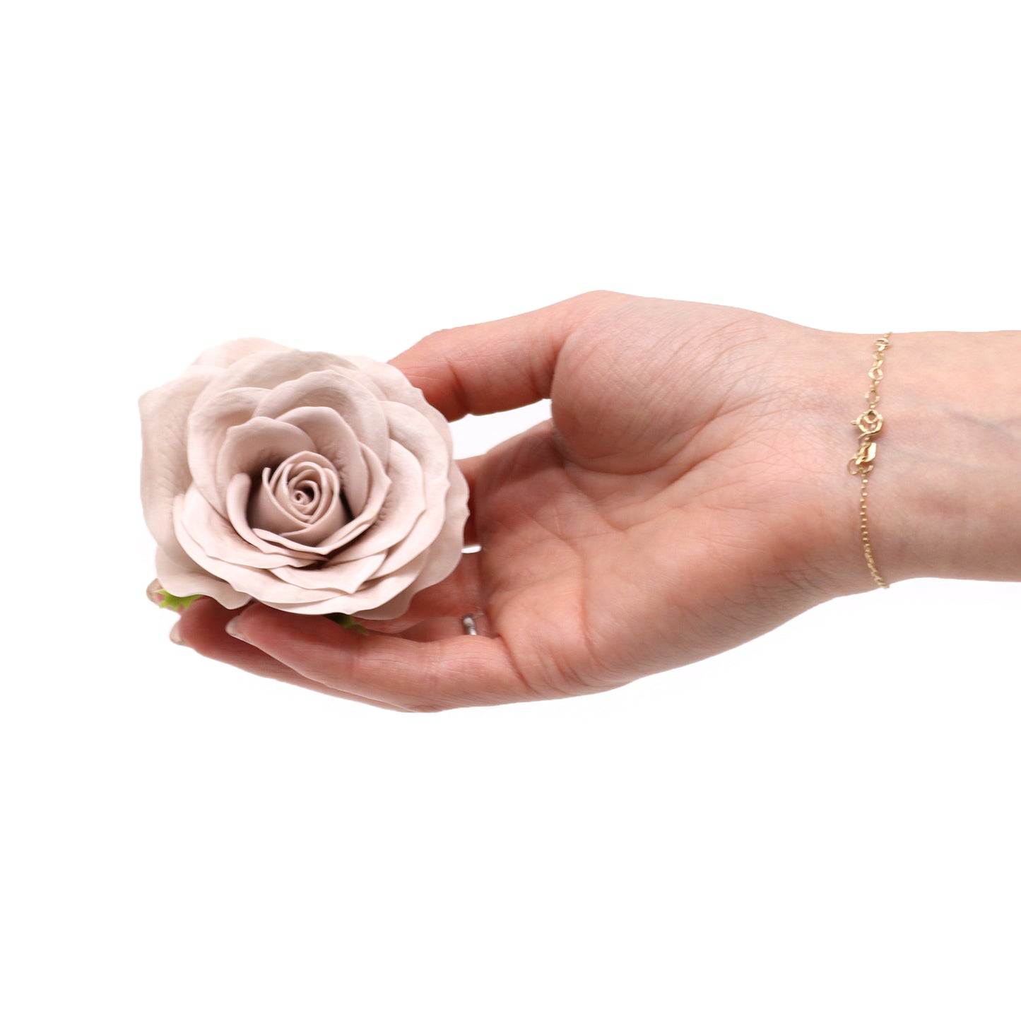 Handgemachte Seifenblume - Große Vintage Rose - Beige