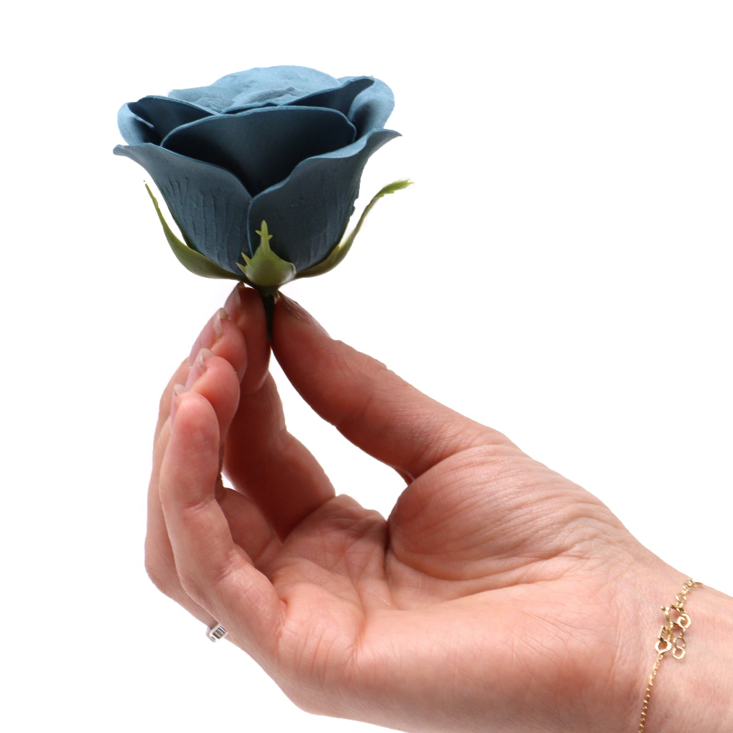 Handgemachte Seifenblume - Große Vintage Rose - Ironhead Teal