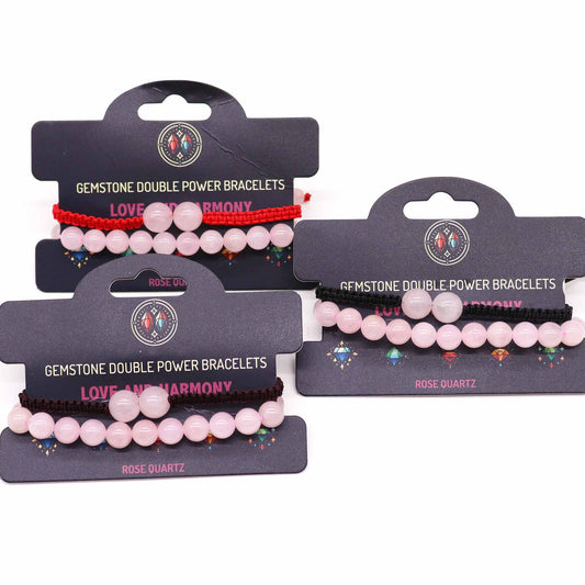 Bracelets Double Pouvoir - Quartz Rose