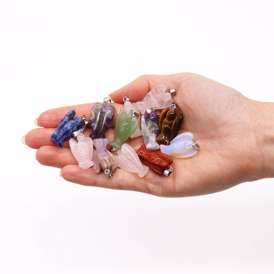 12 x Mini-Engel-Edelsteinanhänger – 26 x 18 mm