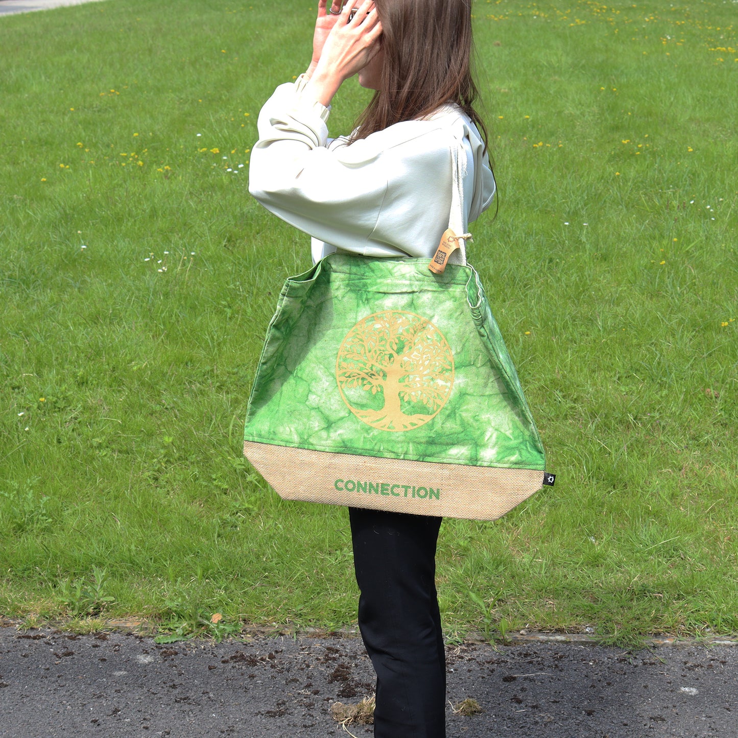 Sac entièrement naturel - Vert - Arbre de vie - Connexion