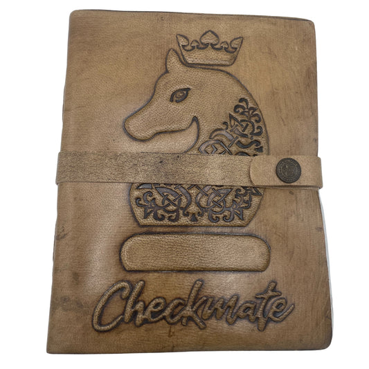 Checkmate Notizbuch – Hellbraun mit abgenutzten Kanten