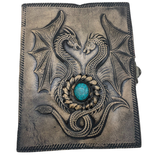 Two Dragons Esoterisches Notizbuch - Vintage mit genähtem Rand