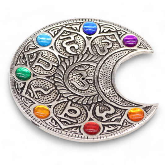 Porte-encens Lune Sept Chakras 11,5 cm