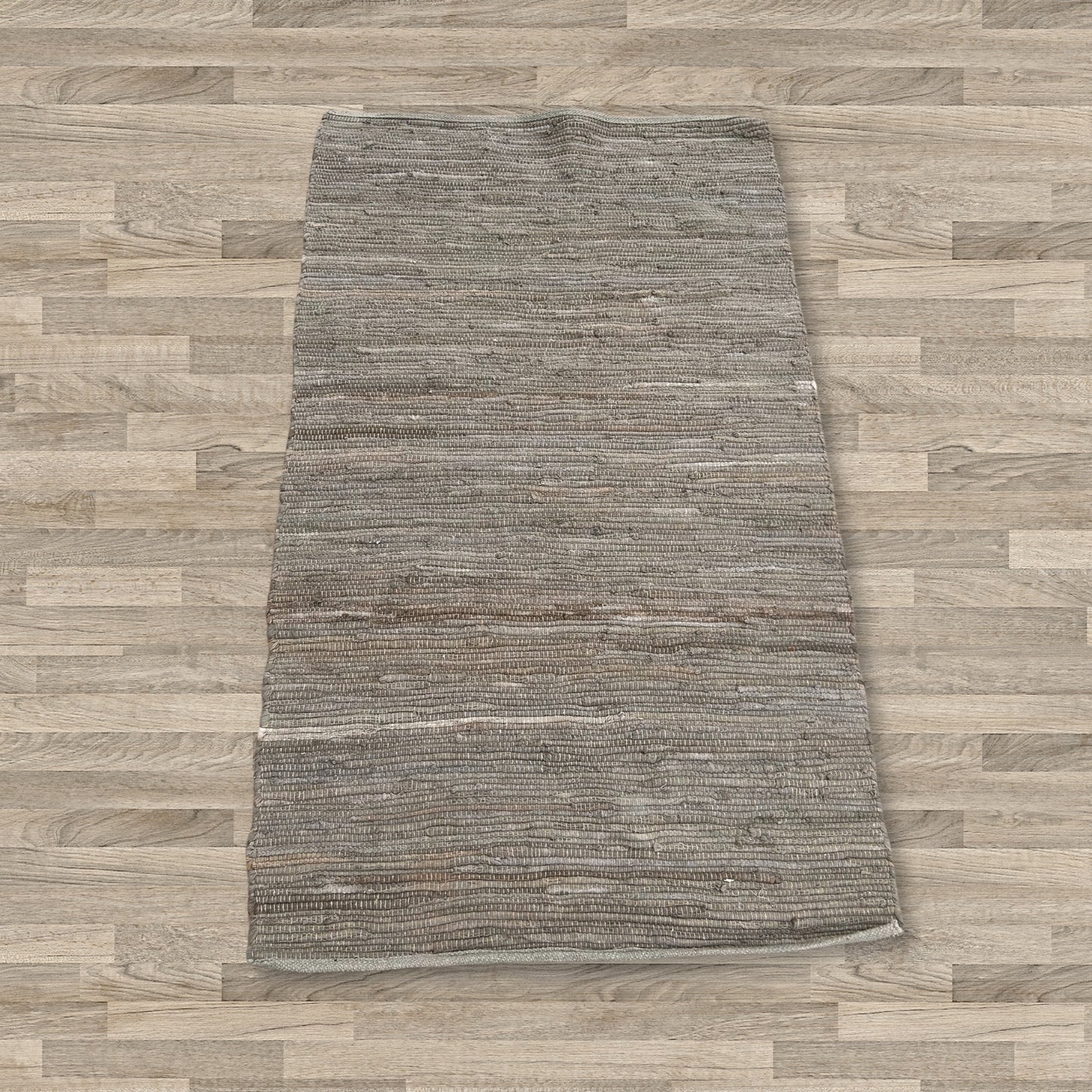 Mittelgroßer indischer handgewebter Baumwollteppich – 90 x 150 cm – Anthrazit