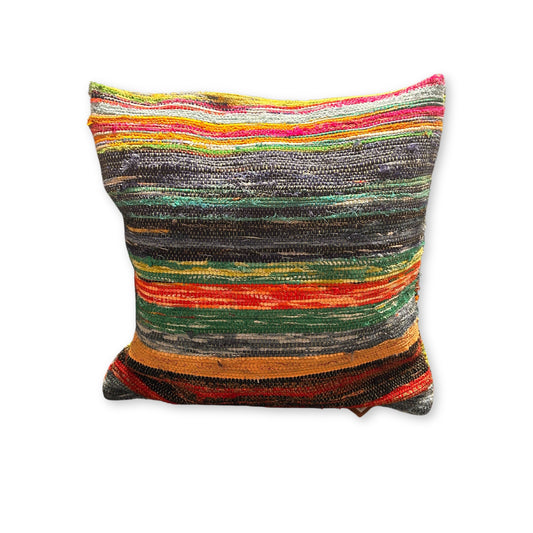 Housse de coussin en tapis recyclé - 40 x 40 cm - Vert