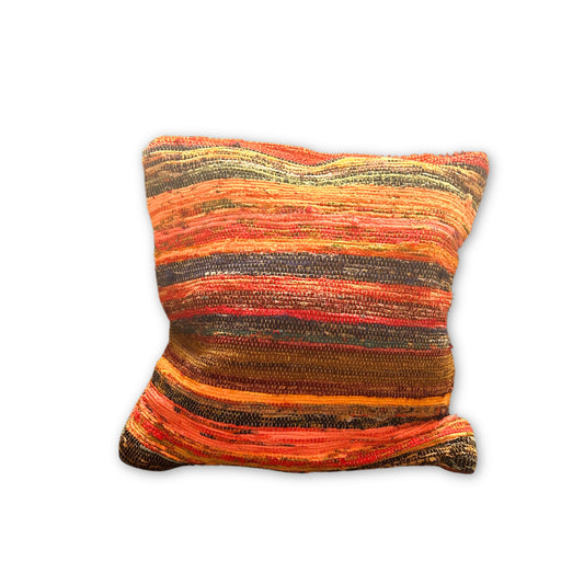 Housse de coussin en tapis recyclé - 40 x 40 cm - Orange