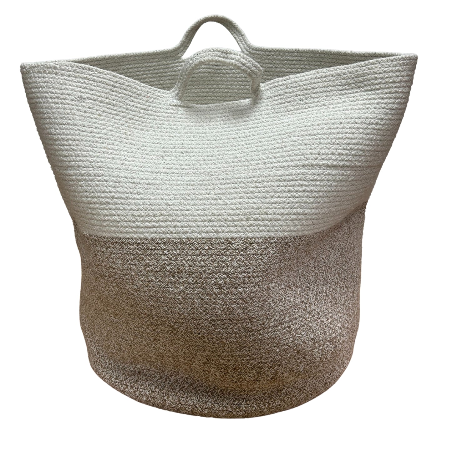 Grand panier en corde de coton 45x40cm - Beige