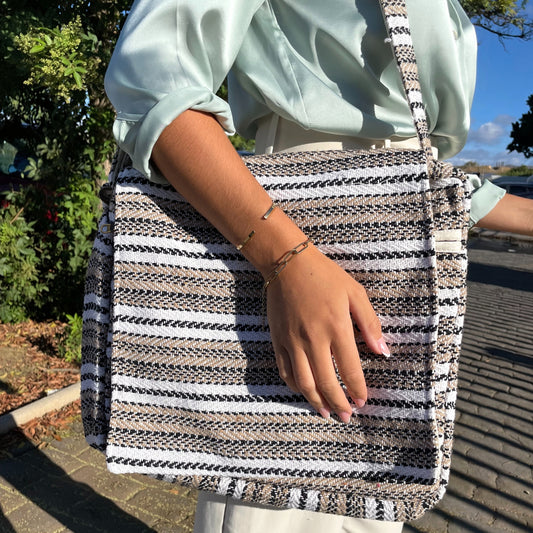 Sacoche souple pour ordinateur portable Banjar - Crème et gris