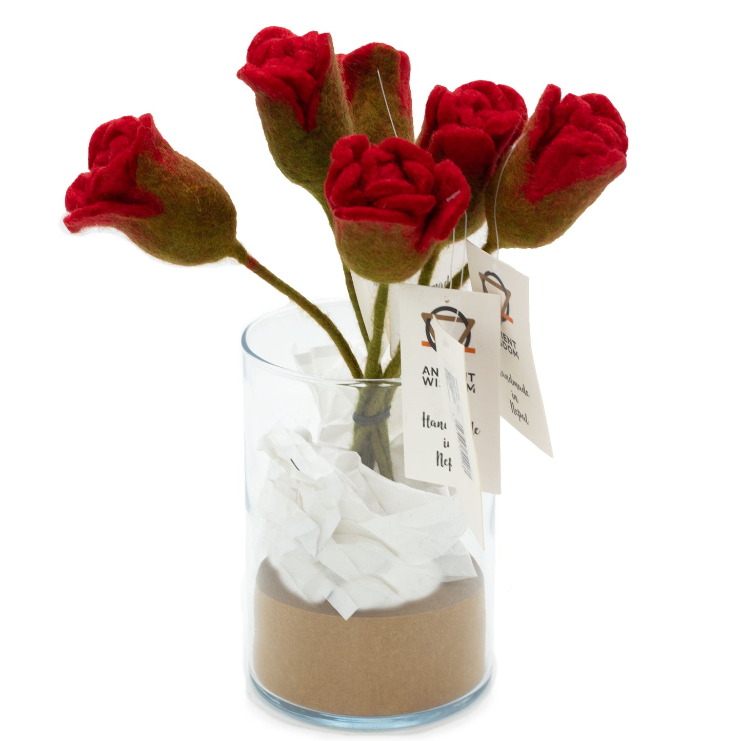 Fleurs en feutre - Roses rouges