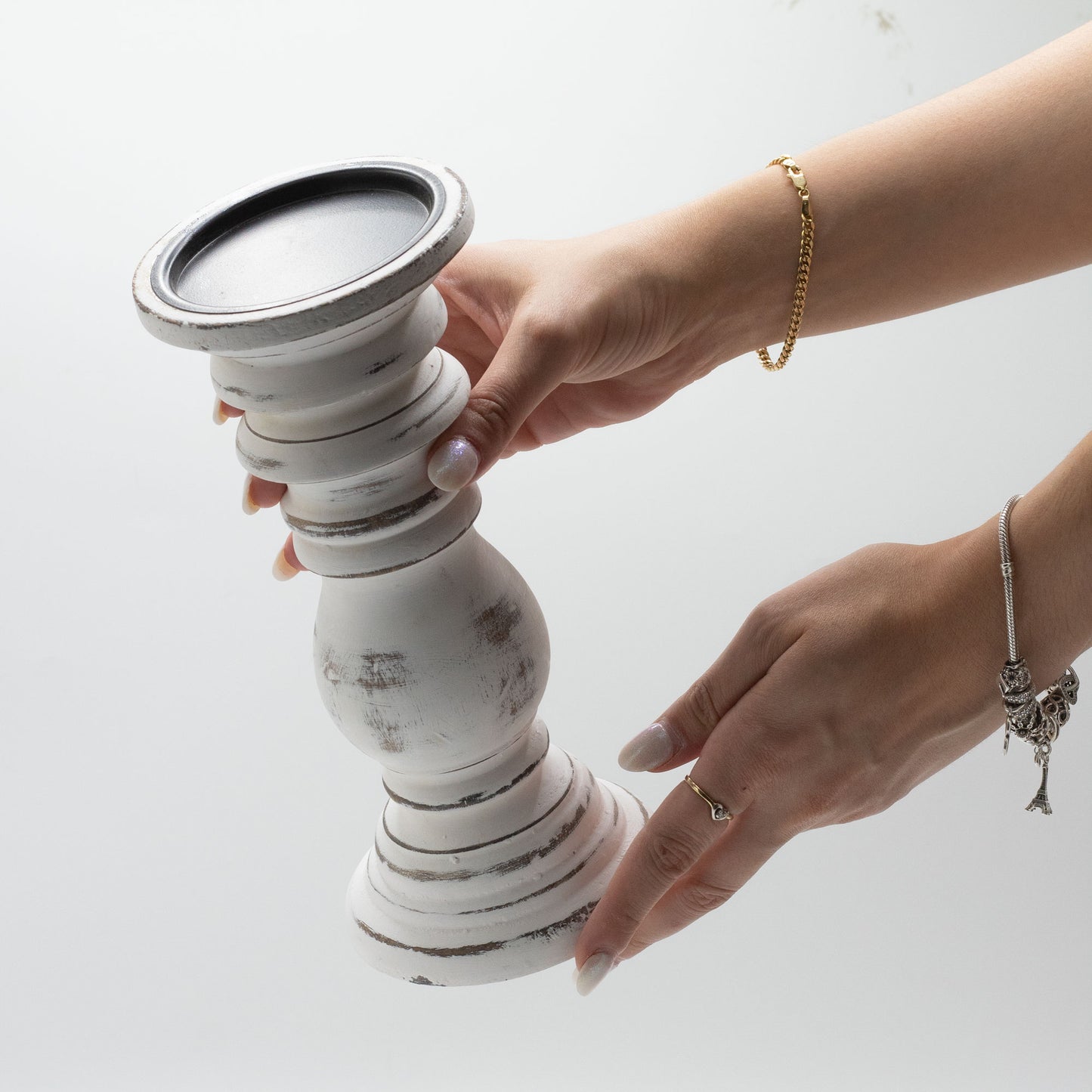 Klassischer Kerzenständer - Weiß - 23x10cm - Klein